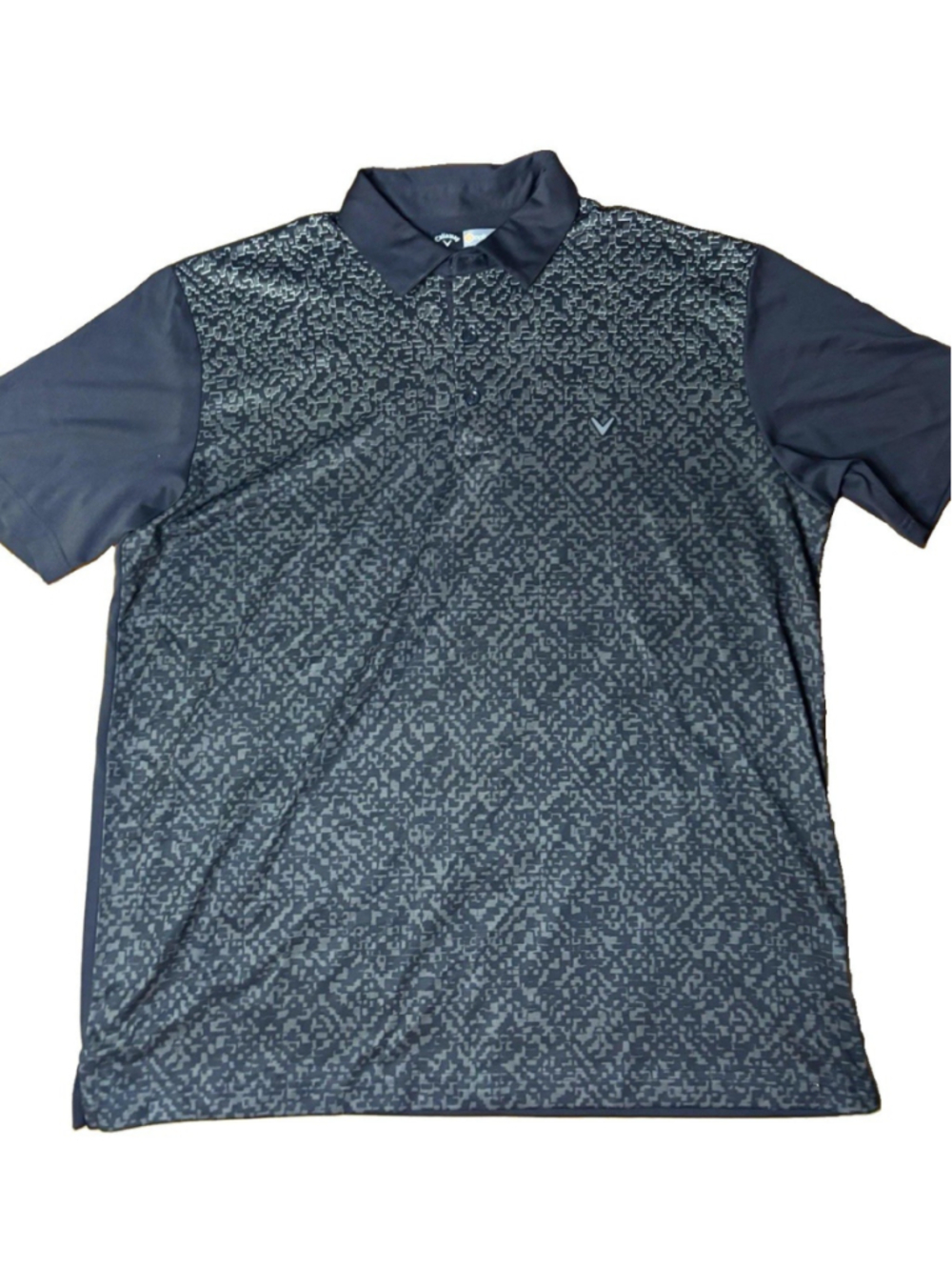 Callaway Opti-Dri Golf Polo Men’s Large Black Gray Geometric Performance